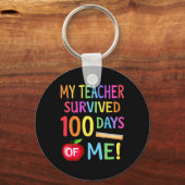 学校の100日目100日学校先生Stu キーホルダー (正面)