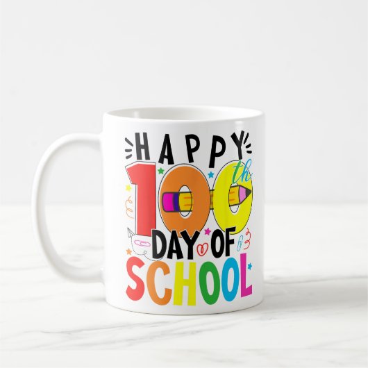 学校の100日目100日学校先生Stu コーヒーマグカップ (左)