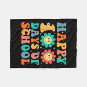 学校の100日目100日学校先生Stu フリースブランケット (正面(横))