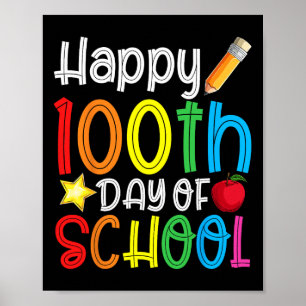 学校の100日目100日学校先生Stu ポスター