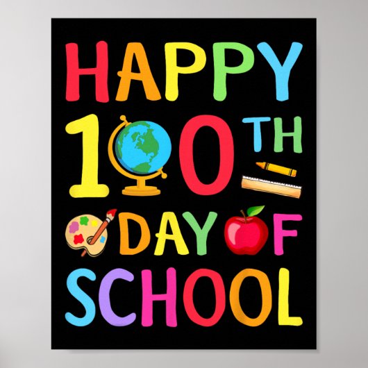 学校の100日目100日学校先生Stu ポスター (正面)