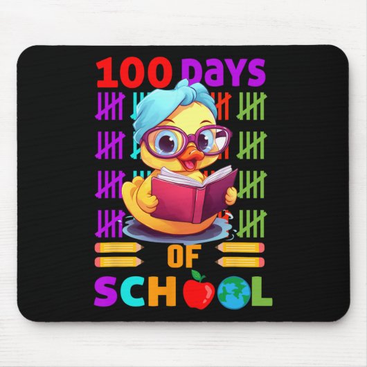 学校の100日目100日学校先生Stu マウスパッド (正面)