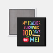 学校の100日目100日学校先生Stu マグネット (正面/裏面)