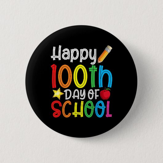 学校の100日目100日学校先生Stu 缶バッジ (正面)
