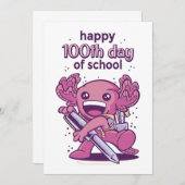 学校の100日目 招待状 (正面/裏面)