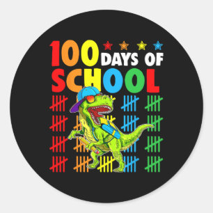 学校の100日目Dinoキッズハッピー100日ディノ ラウンドシール