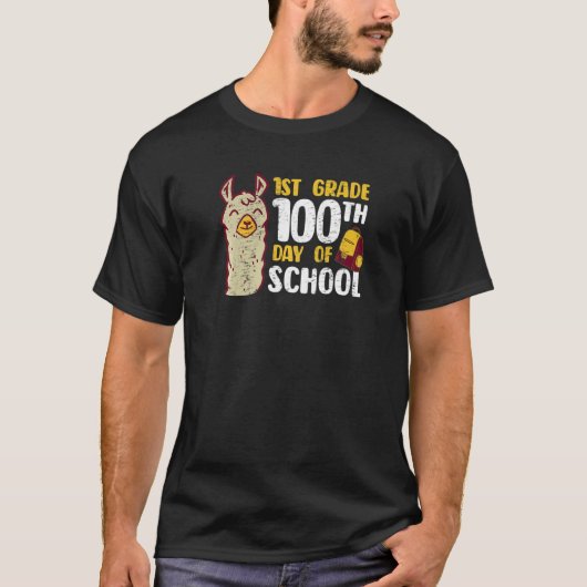 学校の100日目No Prob Llama 100日of Scho Tシャツ (正面)