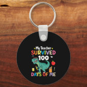 学校の100日私の先生100生き延び日 キーホルダー (正面)