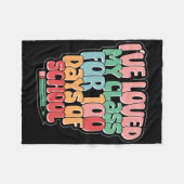 学校の100日私のCl先生学生少年を愛した フリースブランケット (正面(横))