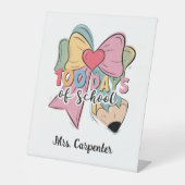 学校の100日✏️コケットボーペンシルデザイン 台座サイン (正面)