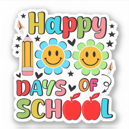 学校の100日.先生感謝。先生 シール (正面)