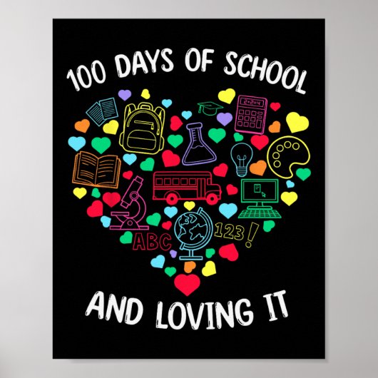 学校の100日Itを愛するハート先生100番目D ポスター (正面)