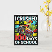 学校の100日Tレックスモンスタートラック100日目 カード (黄色い花)