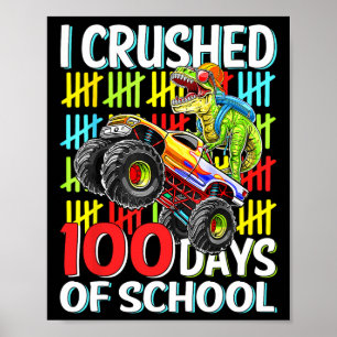 学校の100日Tレックスモンスタートラック100日目 ポスター