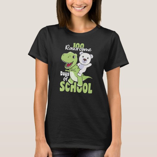 学校の100rawrsome日ポーラベアトレックス100ダ tシャツ (正面)