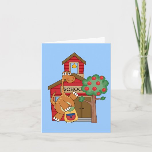 学校のTシャツとギフトの恐竜 カード (正面)