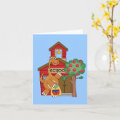 学校のTシャツとギフトの恐竜 カード (黄色い花)