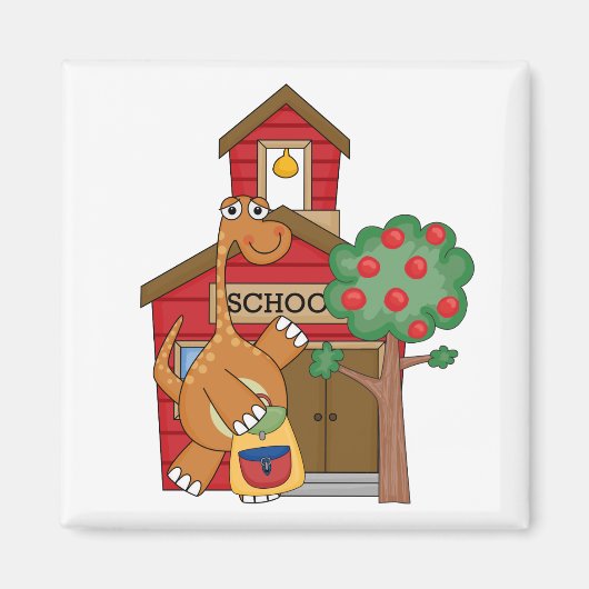 学校のTシャツとギフトの恐竜 マグネット (正面)