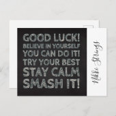 学校はがき用グッドラックカスタム引用文 ポストカード (正面/裏面)