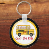 学校はカッコいいスクールバス キーホルダー (正面)