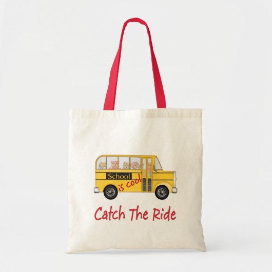 学校はカッコいいスクールバス トートバッグ (正面)