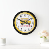 学校はカッコいいスクールバス ラージ壁時計 (ホーム)