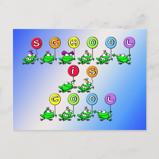 学校はカッコいい – カエル ポストカード (正面)