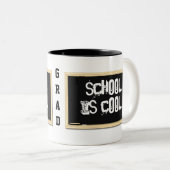 学校はクールなマグです ツートーンマグカップ (正面右)