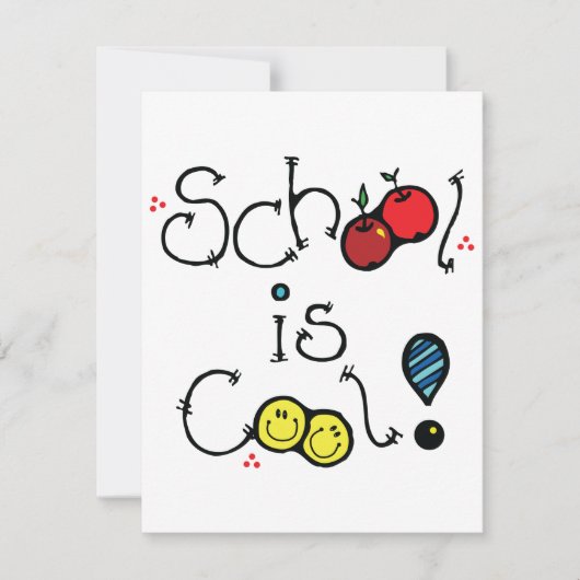 学校はクール招待状 招待状 (正面)