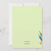 学校は先生の砕氷船Notecardをからかいます 招待状 (裏面)