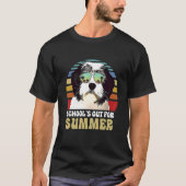 学校は夏にポーランドの低地の牧羊犬の犬 Tシャツ (正面)