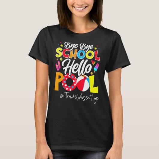 学校は夏の旅行のために外へBye Bye Bye Sch Tシャツ (正面)