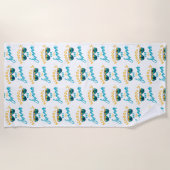 学校は夏期休業だ ビーチタオル (正面)