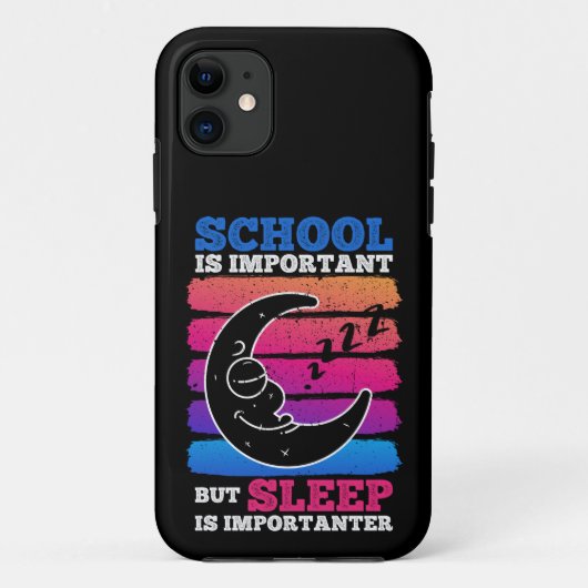 学校は大事だが寝る方が大事だ Case-Mate iPhoneケース (裏面)