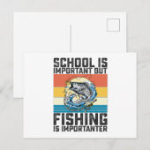 学校は大事だけど釣りの方がもっと大事 ポストカード (正面/裏面)
