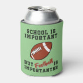 学校は大事、サッカーは大事 缶クーラー (缶正面)