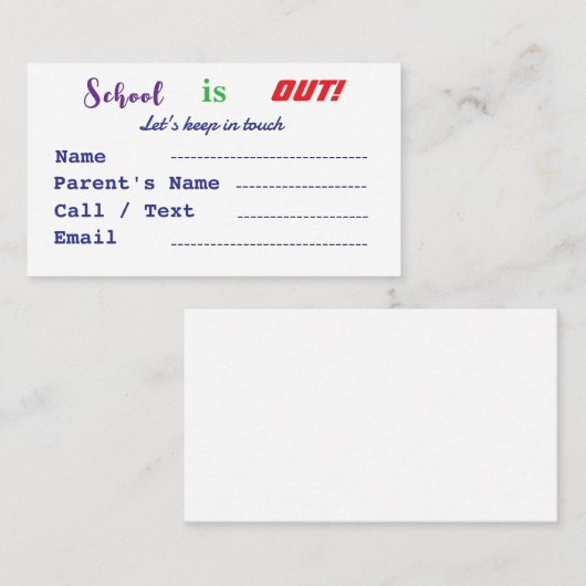 学校は子どもを出している 名刺 (正面/裏面)