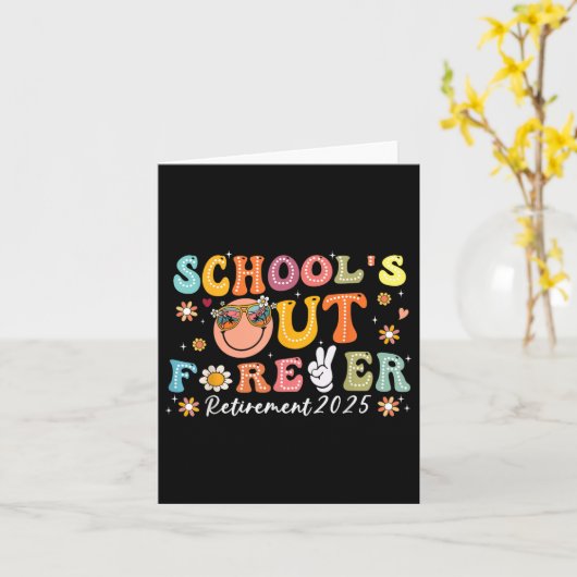 学校は永遠に引退2025年先生男性を見る カード (黄色い花)