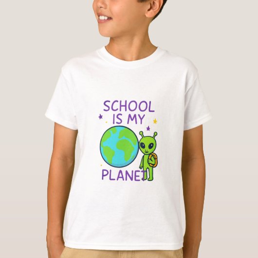 学校は私の惑星おもしろい学生新学期市 Tシャツ (正面)