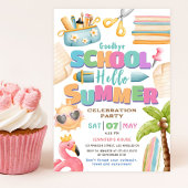 学校は終わりだ！学校プールの最後の夏のパーティー 招待状