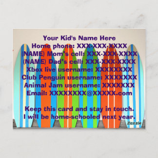 学校は終わりだ！連絡カード ポストカード