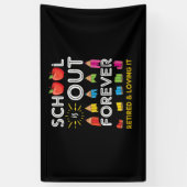 学校は絶え間なく退職した外に出て愛している 横断幕 (縦)