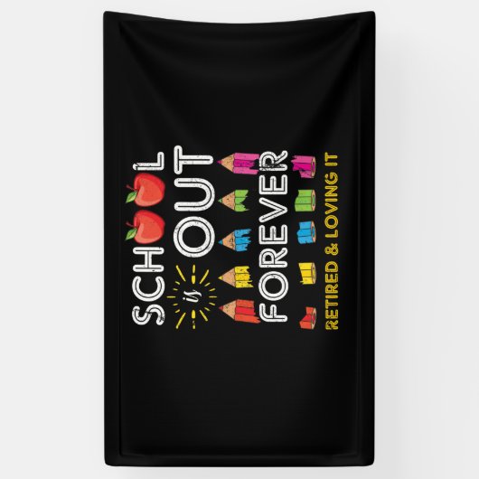 学校は絶え間なく退職した外に出て愛している 横断幕 (縦)