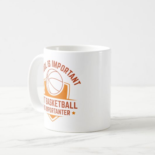 学校は重要だがバスケットボールは重要だ コーヒーマグカップ (正面左)