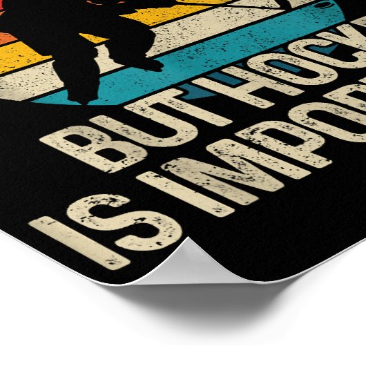 学校は重要だがホッケーは重要だ ポスター (角)