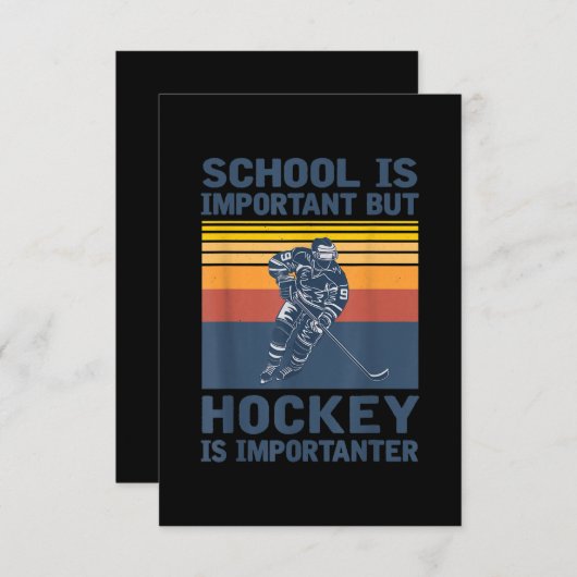 学校は重要だがホッケーは重要 出欠カード (正面/裏面)