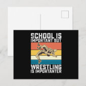 学校は重要だがレスリングの方がもっと重要 ポストカード (正面/裏面)