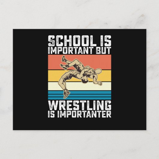 学校は重要だがレスリングはもっと重要 ポストカード (正面)