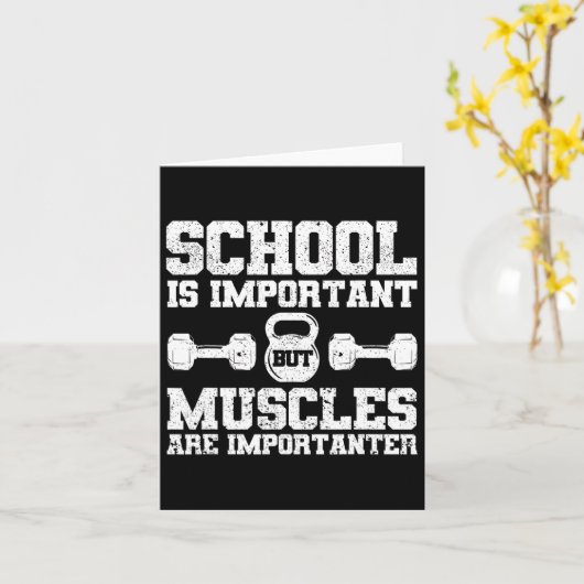 学校は重要だが筋肉は重要だ カード (黄色い花)