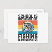 学校は重要だが釣りはもっと重要だ ポストカード (正面/裏面)